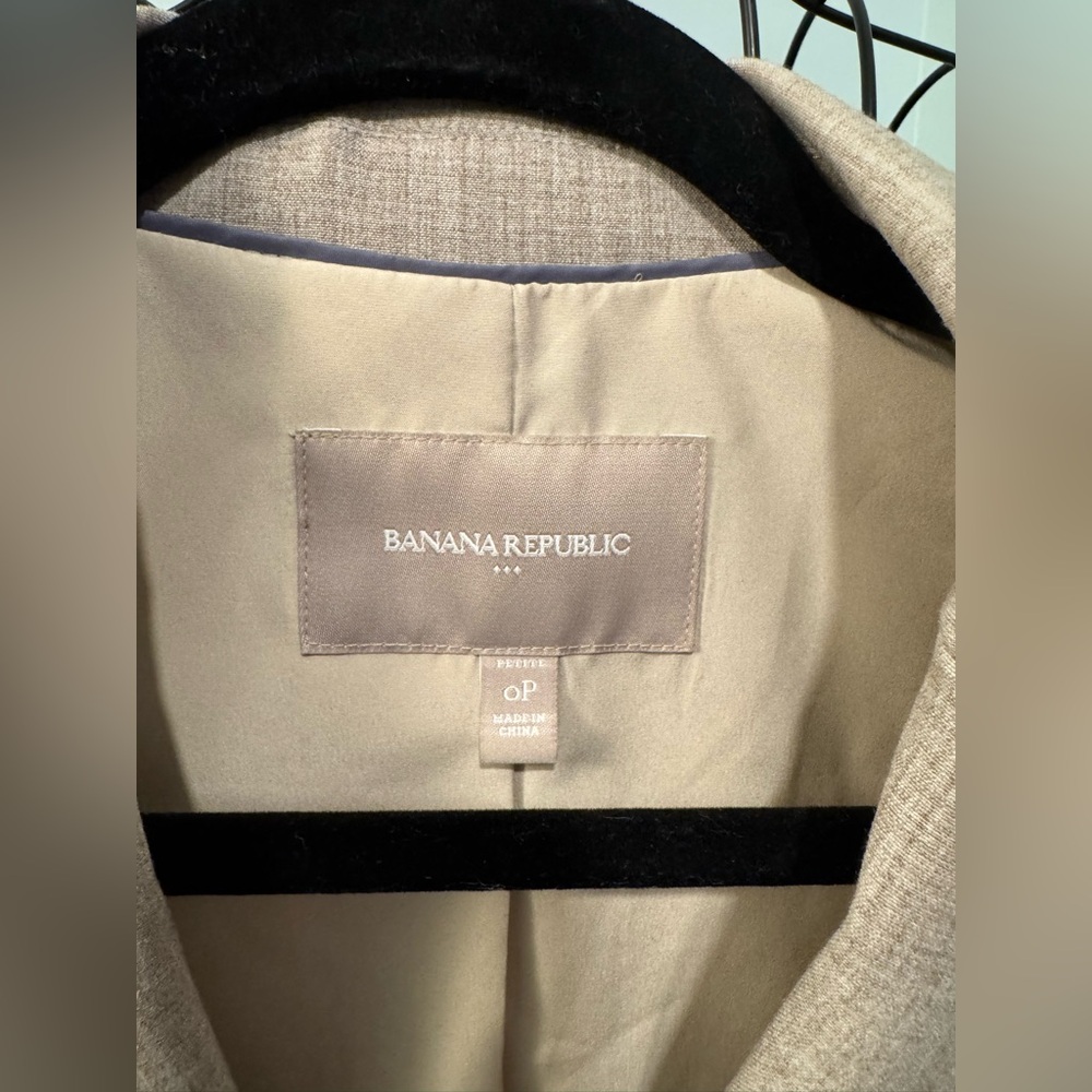 Banana Republic Blazer Light Khaki 0 0P Petite Women’s Washable - Picture 3 of 13